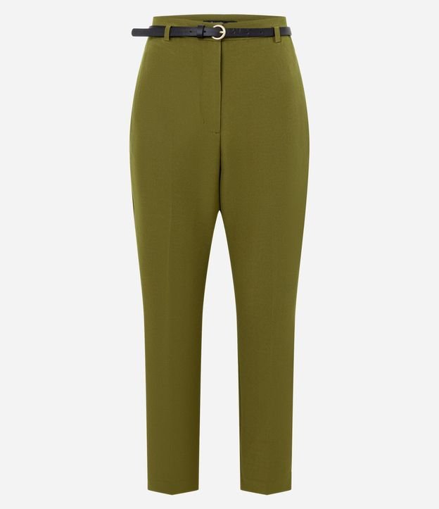 Pantalón Carrot Sastrería en Crepé con Cinturón Fino 5
