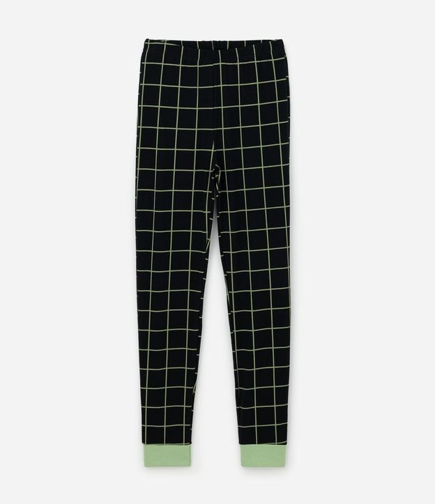 Pijama Largo Infantil con Estampa de Cuadros y Carpincho Skatista - Talle 5 a 14 años 4