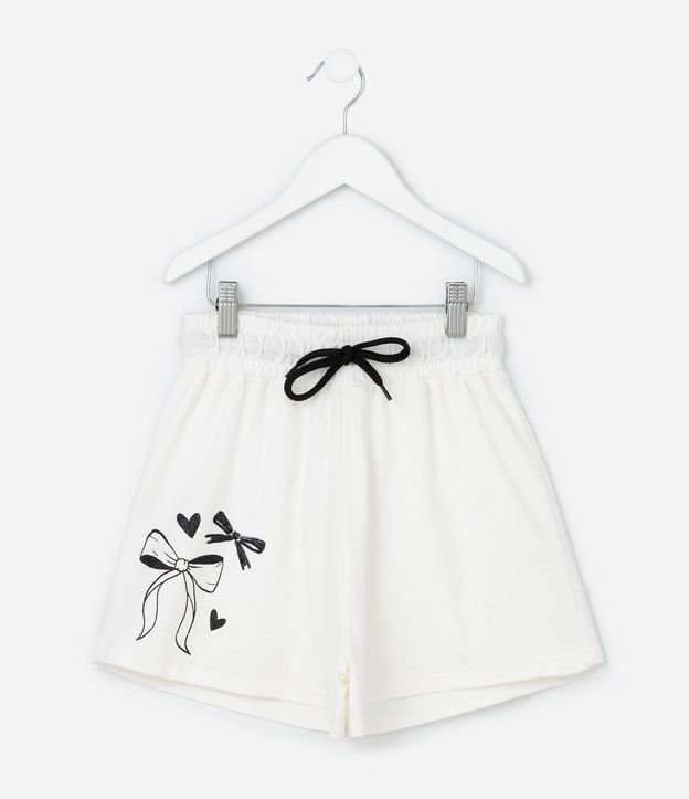 Short Infantil en Algodón con Lazos - Talle 5 a 14 años