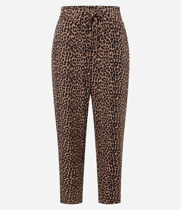 Pantalón Fluído Sastre en Crepé Animal Print