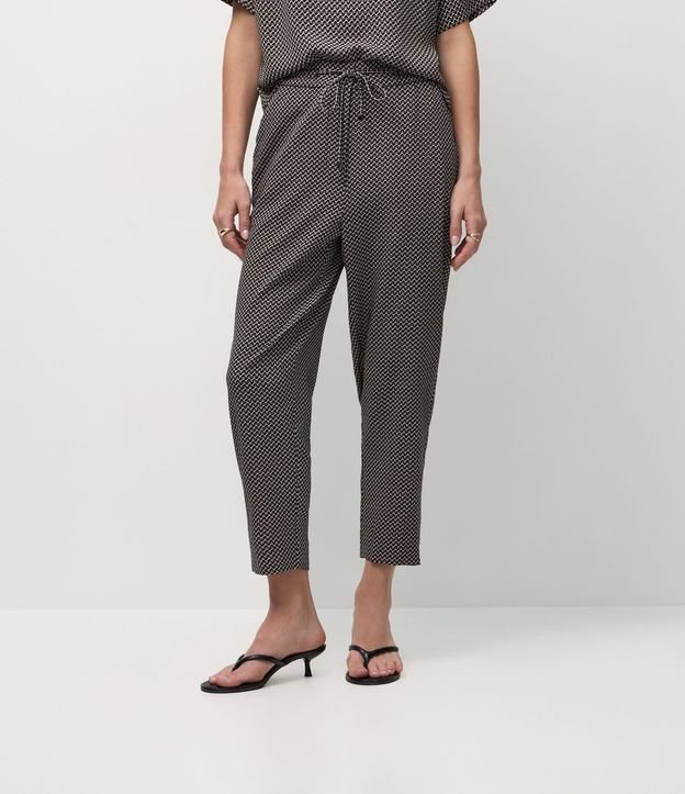 Pantalón Fluída Sastre en Crepé Pied-de-Poule 3