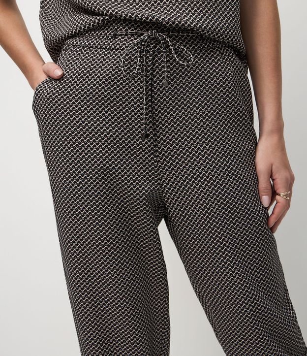 Pantalón Fluída Sastre en Crepé Pied-de-Poule 4