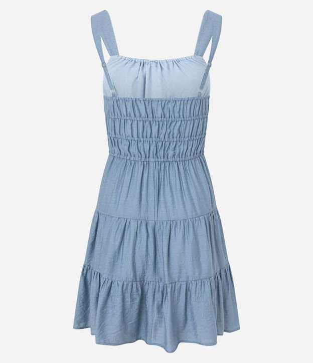 Vestido Evasê Corto con Lazo y Babados 7