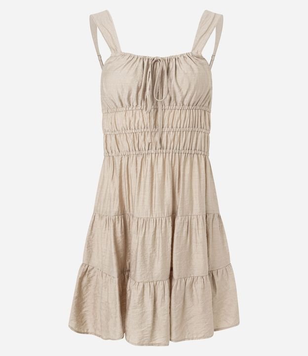 Vestido Evasê Corto con Lazo y Babados 7