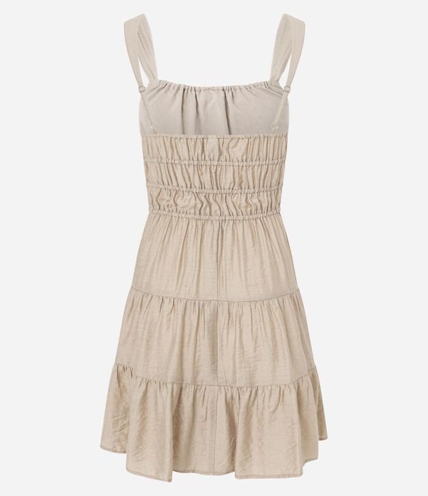 Vestido Evasê Corto con Lazo y Babados 8