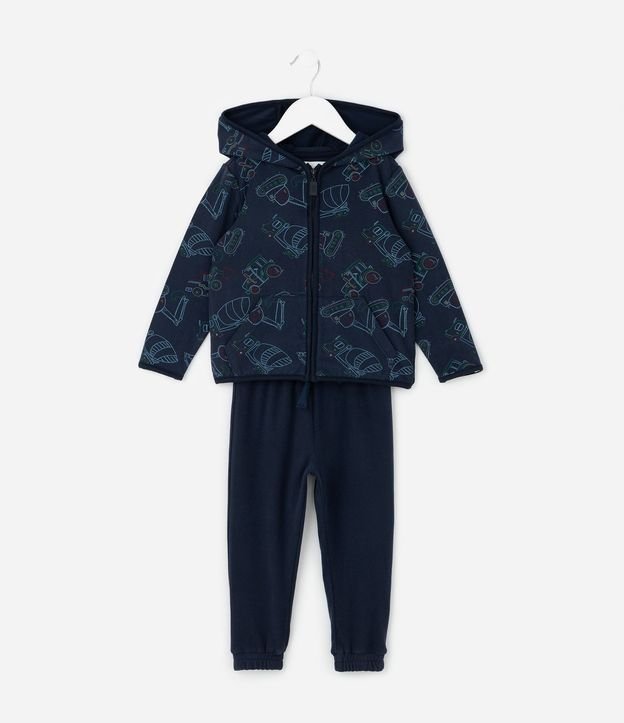 Conjunto Infantil de Campera con Capucha y Pantalón en Fleece – Talle 1 a 5/6 años
