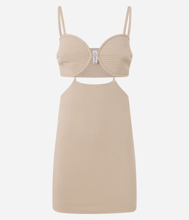 Vestido Corto en Crepé con Busto Pespontado y Recortes 7