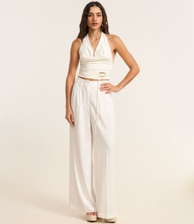 Blusa Frente Única con Escote Degagê y Lazo con Adornos 2