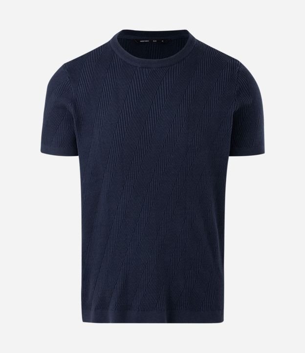 Remera Slim en Algodón con Textura y Manga Corta 4