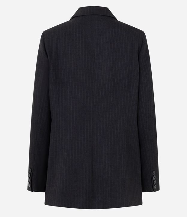 Blazer Largo Listrado con Riscas de Giz 6