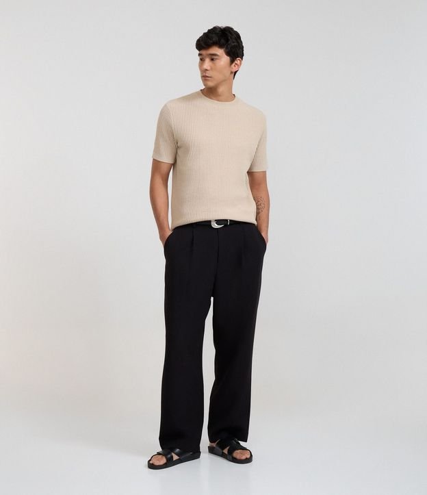Remera Slim en Punto con Textura Acanalada 2