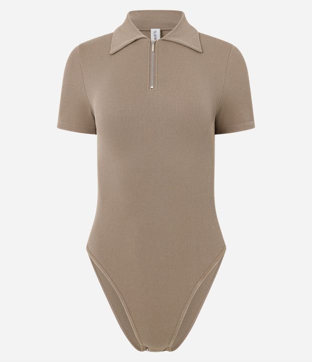 Body Seamless con Cuello Polo y Cremallera Delantera 1