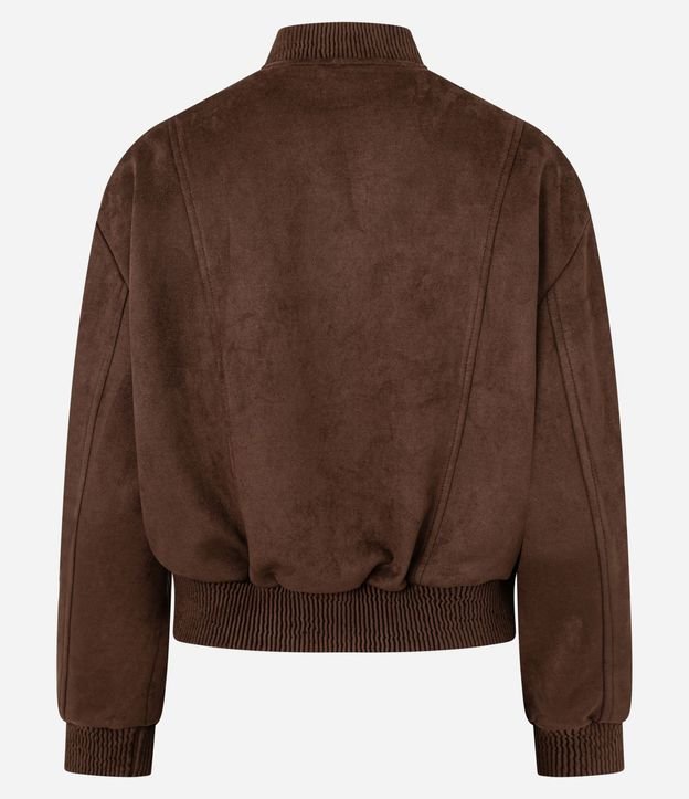 Campera Bomber en Gamuza con Bajo Ayustadas y Recortes 9