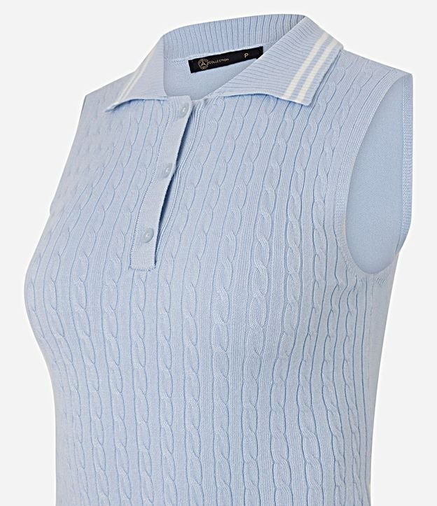 Blusa Manga Corta con Cuello Polo en Punto 7