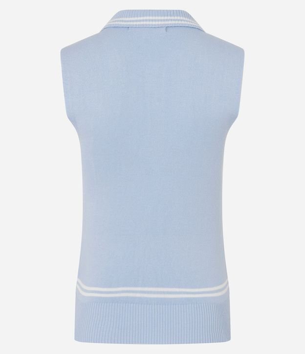 Blusa Manga Corta con Cuello Polo en Punto 8