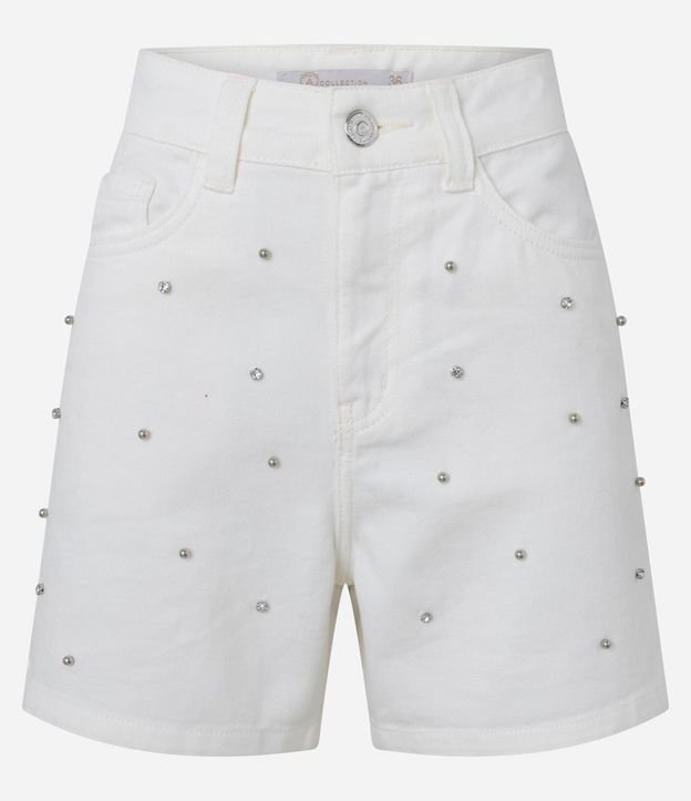 Short Cintura Alta en Sarga con Brillos 5
