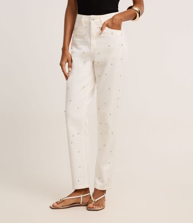 Pantalón Mom Comfort en Sarga con Brillo 3