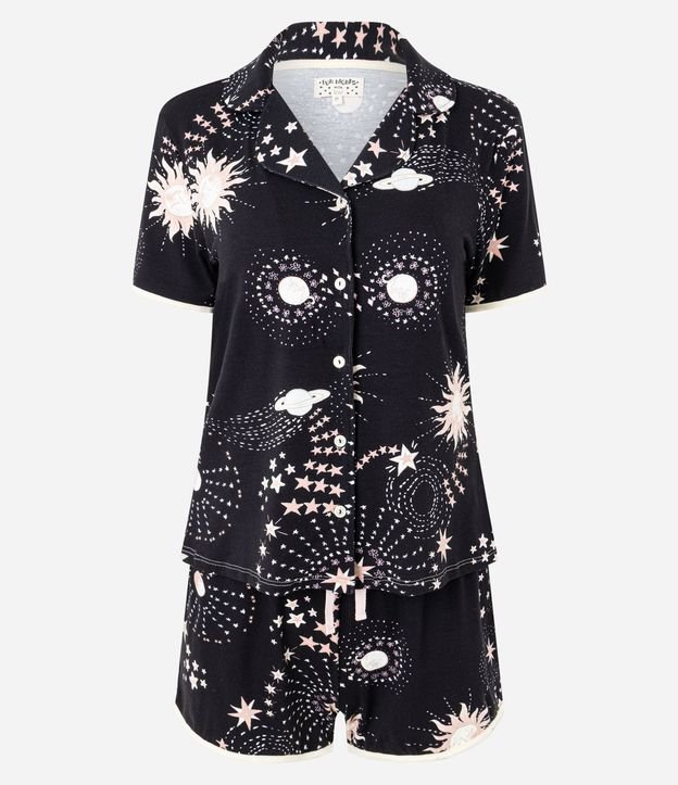 Pijama Short Doll Americano en Viscolycra con Estampa de Estrelas 5