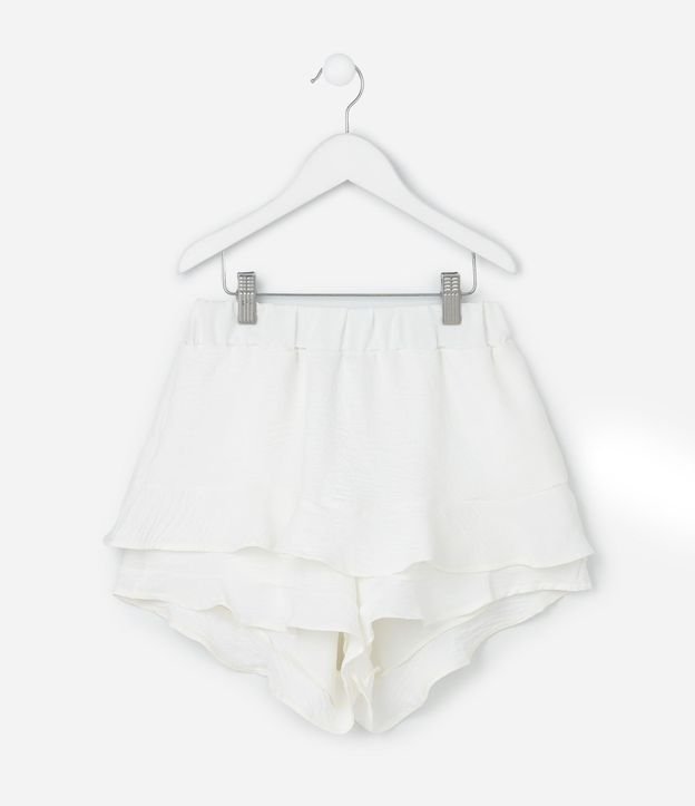 Short Pollera Infantil en Airflow con Volados - Talle 7 a 14 años 2