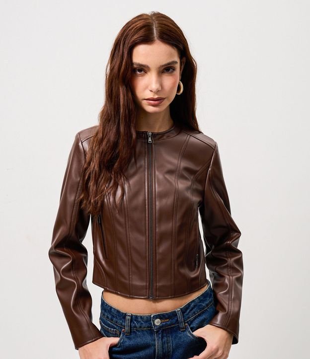 Campera Básica en Pu con Cierre Track 1