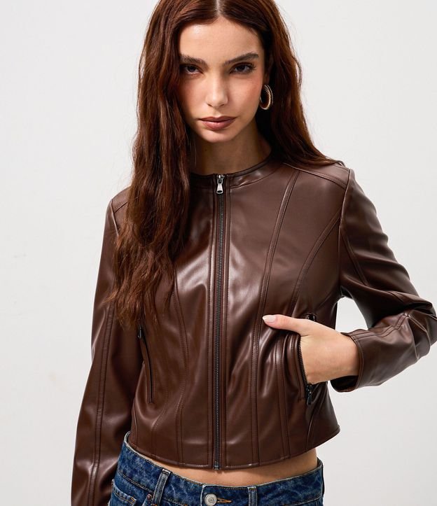 Campera Básica en Pu con Cierre Track 3
