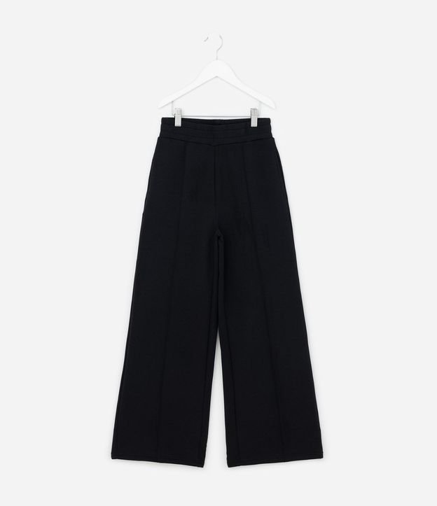 Pantalón Infantil Wide Leg en Algodón Liso Sin Felpa - Talle 5 A 14 años 2