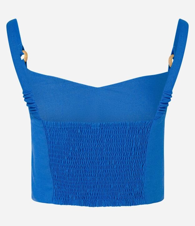 Blusa Cropped en Viscolino con Adornos en los Breteles y Lastex 9
