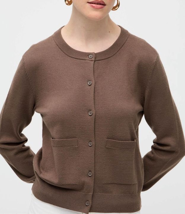 Cardigan en Punto con Cuello Redondo y Bolsillos Delanteros 4