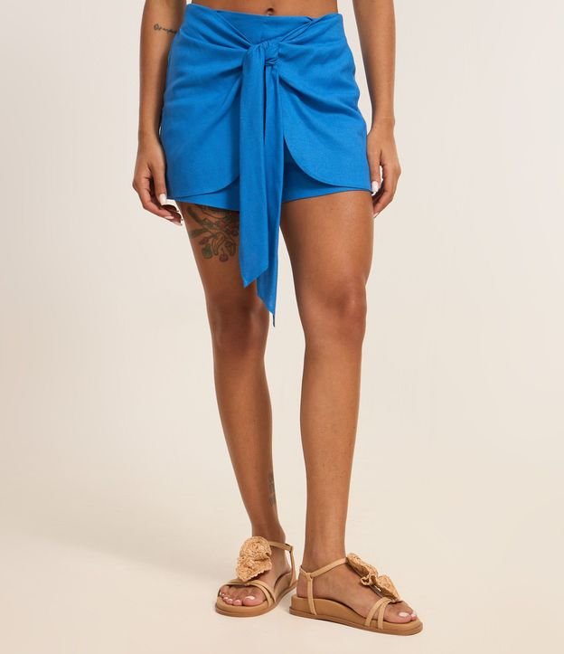 Short Pollera en Viscolino con Lazo Delantero 3
