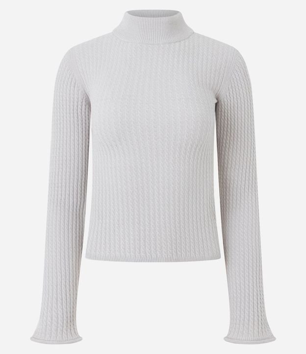 Blusa Slim Texturizada con Cuello Alto y Manga Larga 4