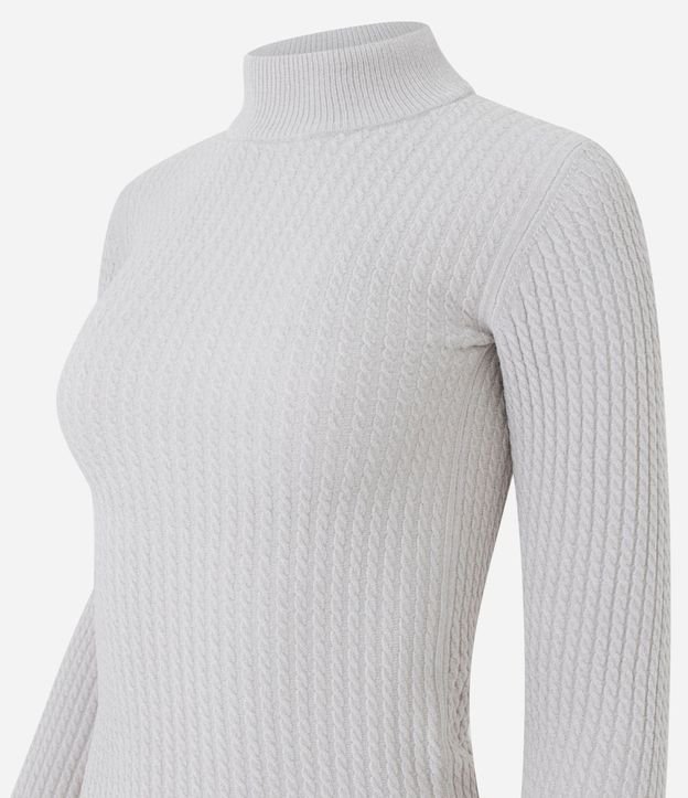 Blusa Slim Texturizada con Cuello Alto y Manga Larga 5