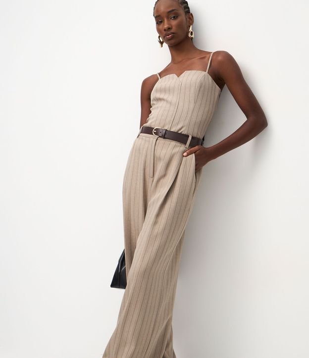 Pantalón Wide Leg en Sastrería con Cinturón en PU 2
