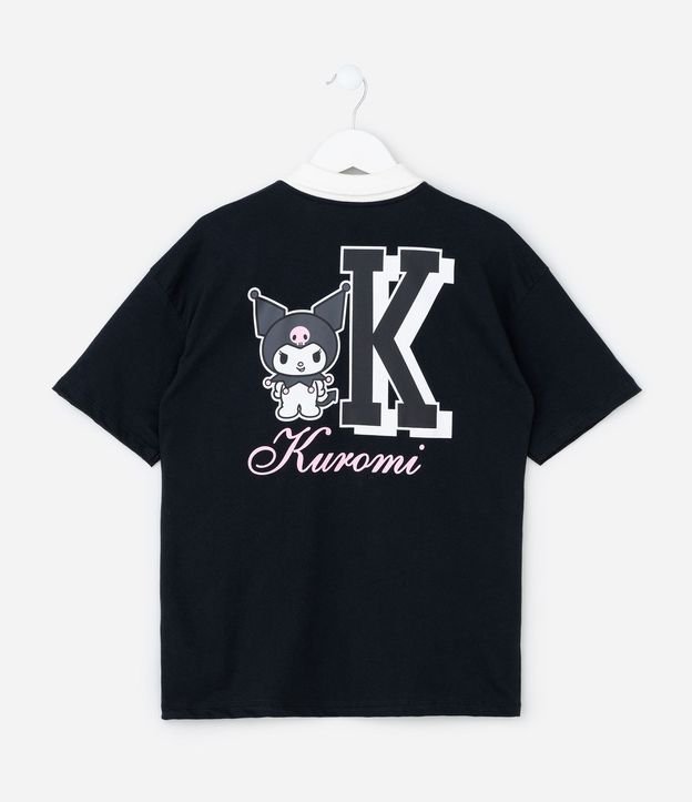 Remera Infantil Polo Relaxed Kuromi - Tam  5 a 14 años 3