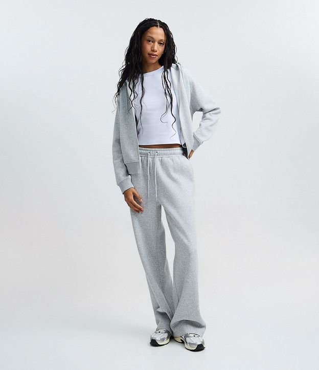 Pantalón Recto en Algodón con Felpa y Cintura Ajustable 1