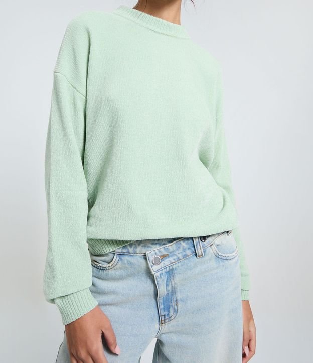 Blusa Slim en Punto Chenille con Cuello Redondo 4