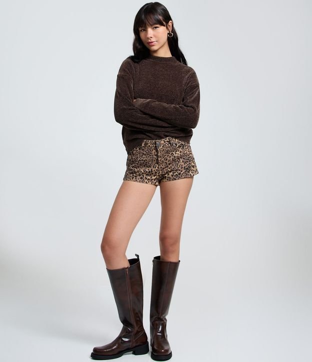 Blusa Slim en Punto Chenille con Cuello Redondo 2