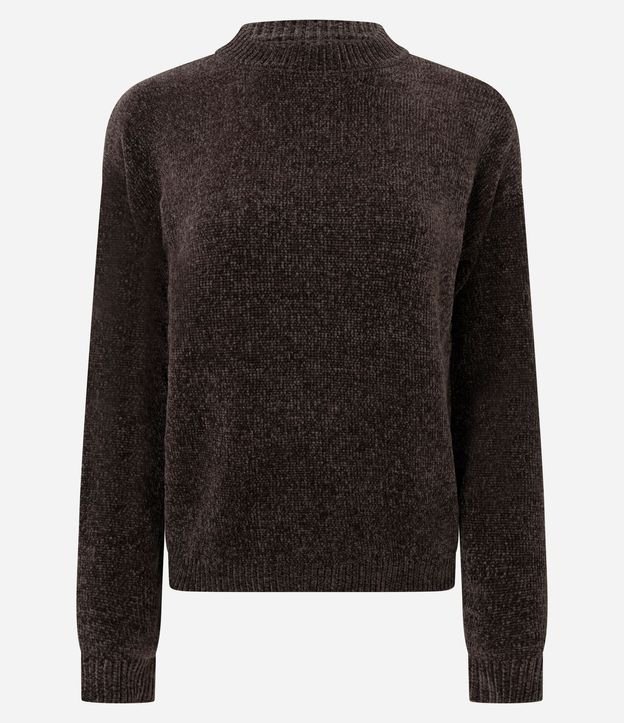 Blusa Slim en Punto Chenille con Cuello Redondo 5