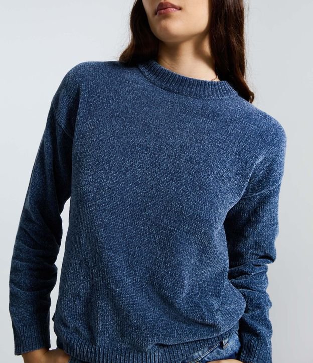 Blusa Slim en Punto Chenille con Cuello Redondo 3