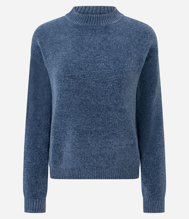 Blusa Slim en Punto Chenille con Cuello Redondo