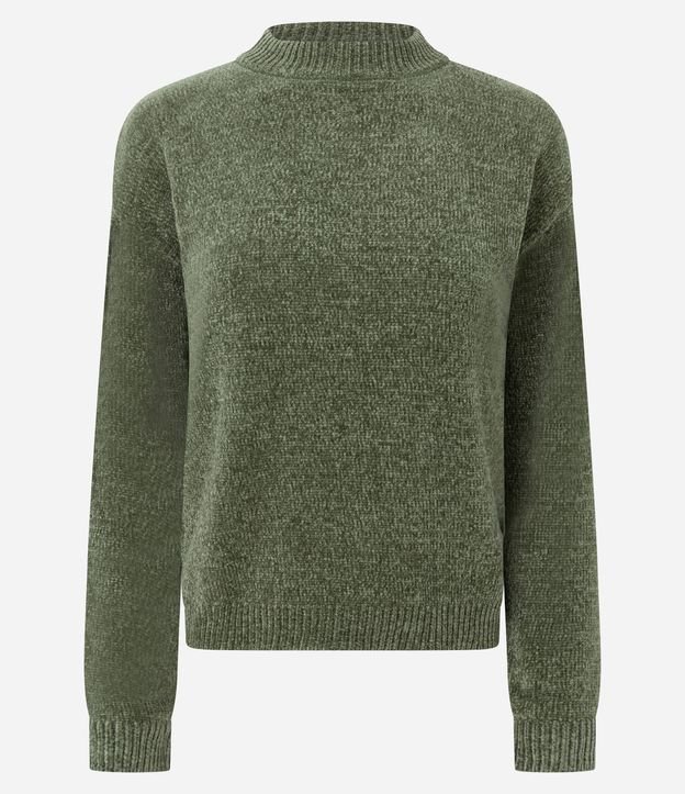 Blusa Slim en Punto Chenille con Cuello Redondo 4
