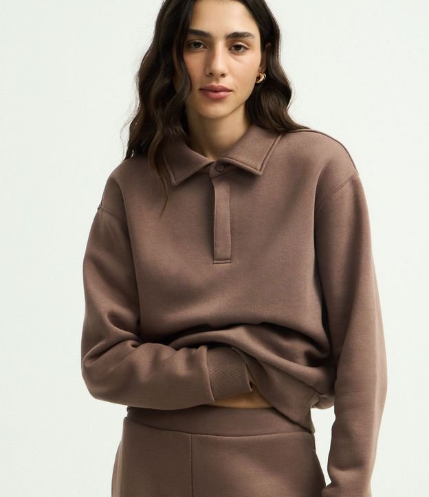 Saco cerrado en Algodón con Cuello Polo