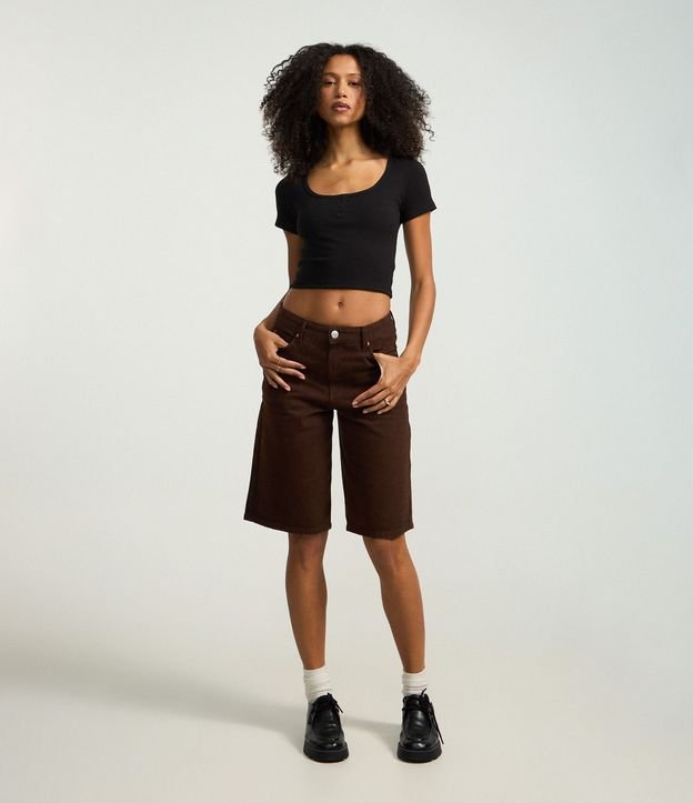 Blusa en Rib con Botones en el Escote 3