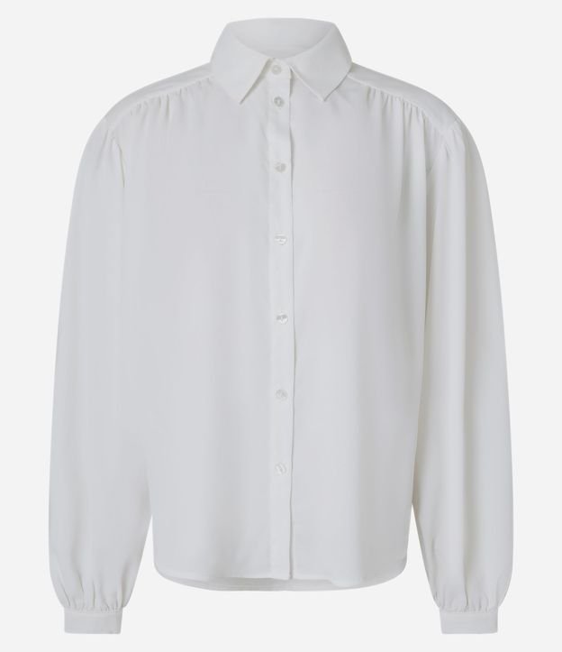 Camisa en Crepé con Frunzidos en el Hombro y Manga Abullonada 5