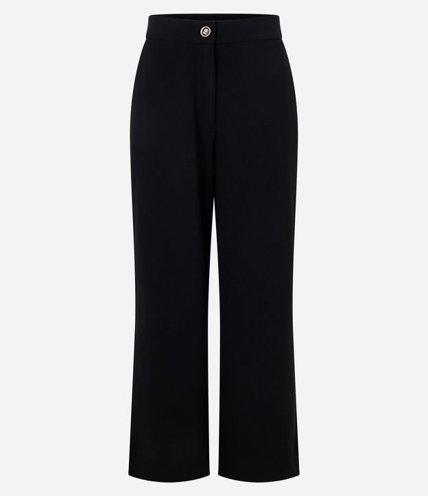 Pantalón Wide Leg Sastrería en Crepé con Botón