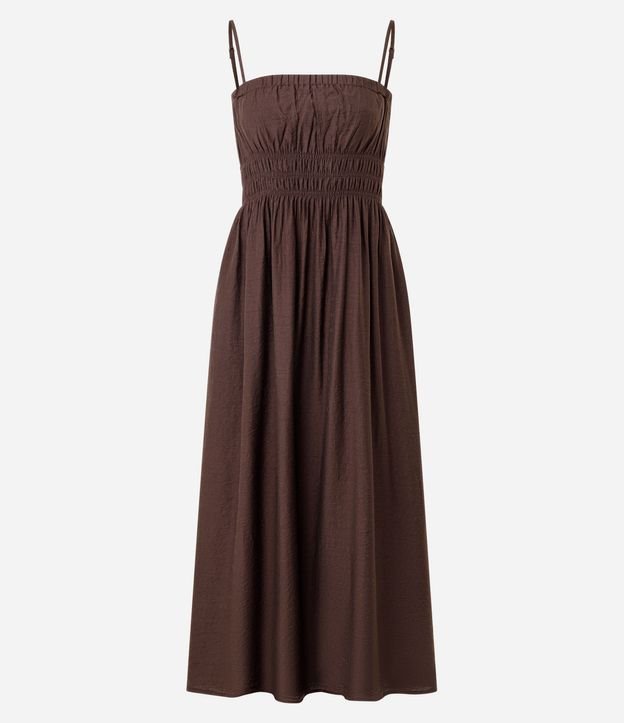 Vestido Midi con Breteles Finos y Lastex en la Cintura 4