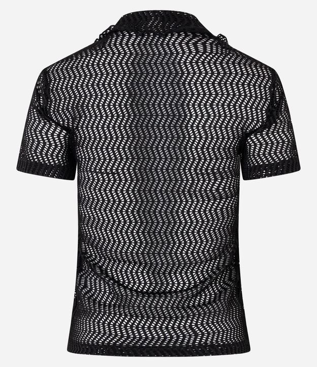 Blusa Slim con Efecto Macramé y Cuello Polo 8