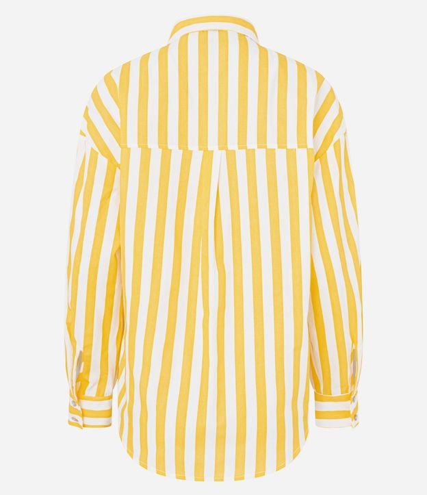 Camisa Alargada en Tricolina con Rayas Verticales 7