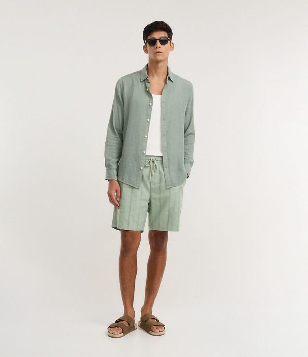 Camisa Comfort en Algodón Padron Melange Texturizado 2