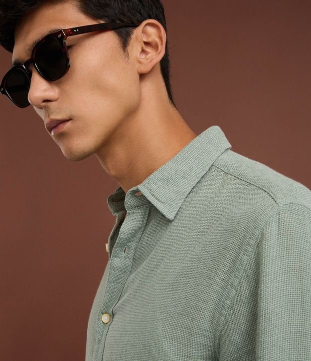 Camisa Comfort en Algodón Padron Melange Texturizado 4