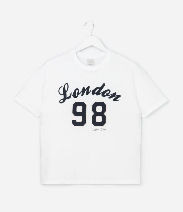 Remera Over Infantil con Estampa Lettering London  - Tam  7 a 16 años